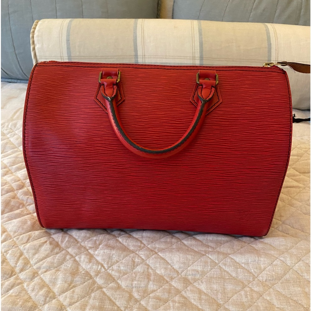 Authentic Louis Vuitton speedy 35 vintage red handbag